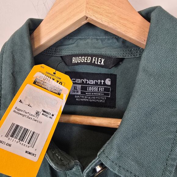 Carhartt Rugged Flex Loose Fit Heavyweight Duck Overshirt Women Size XL (16-18) - Picture 2 of 3